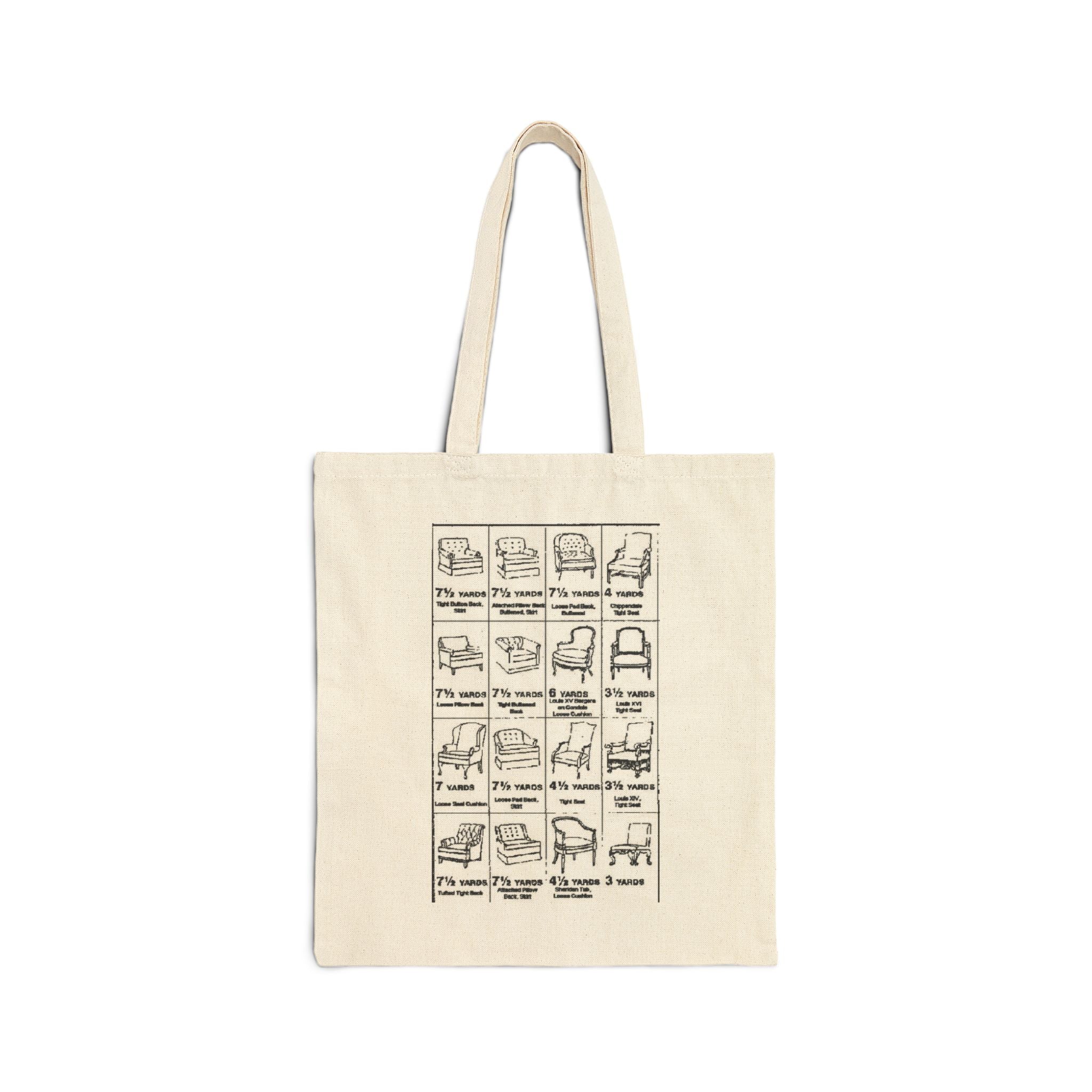 Canvas Tote – Vintage Chair Chart & "Lolo's House" Decorative Grocery Bag
