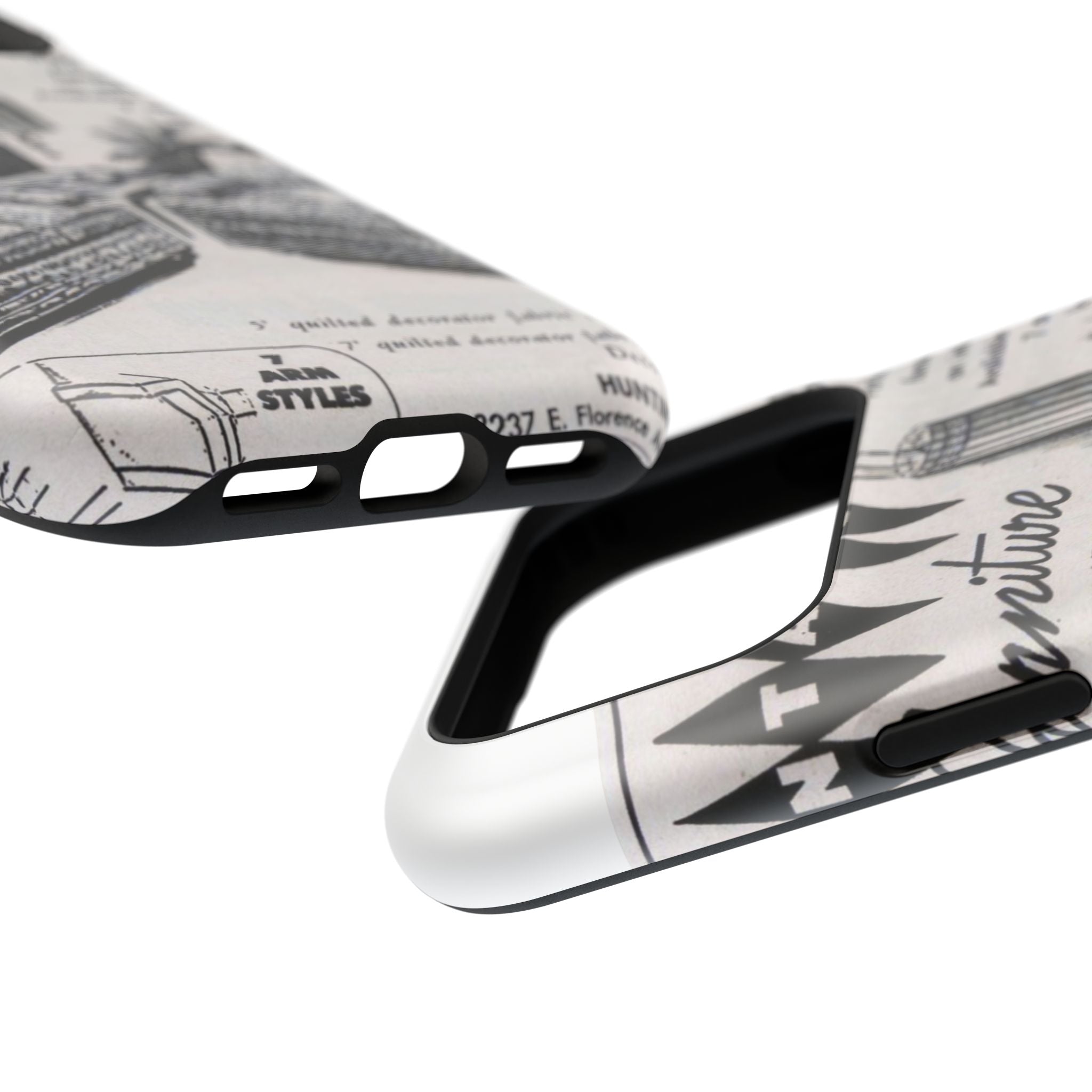 Retro Living Room Vintage Ad Phone Case — Mid Century Furniture Design, Impact-Resistant