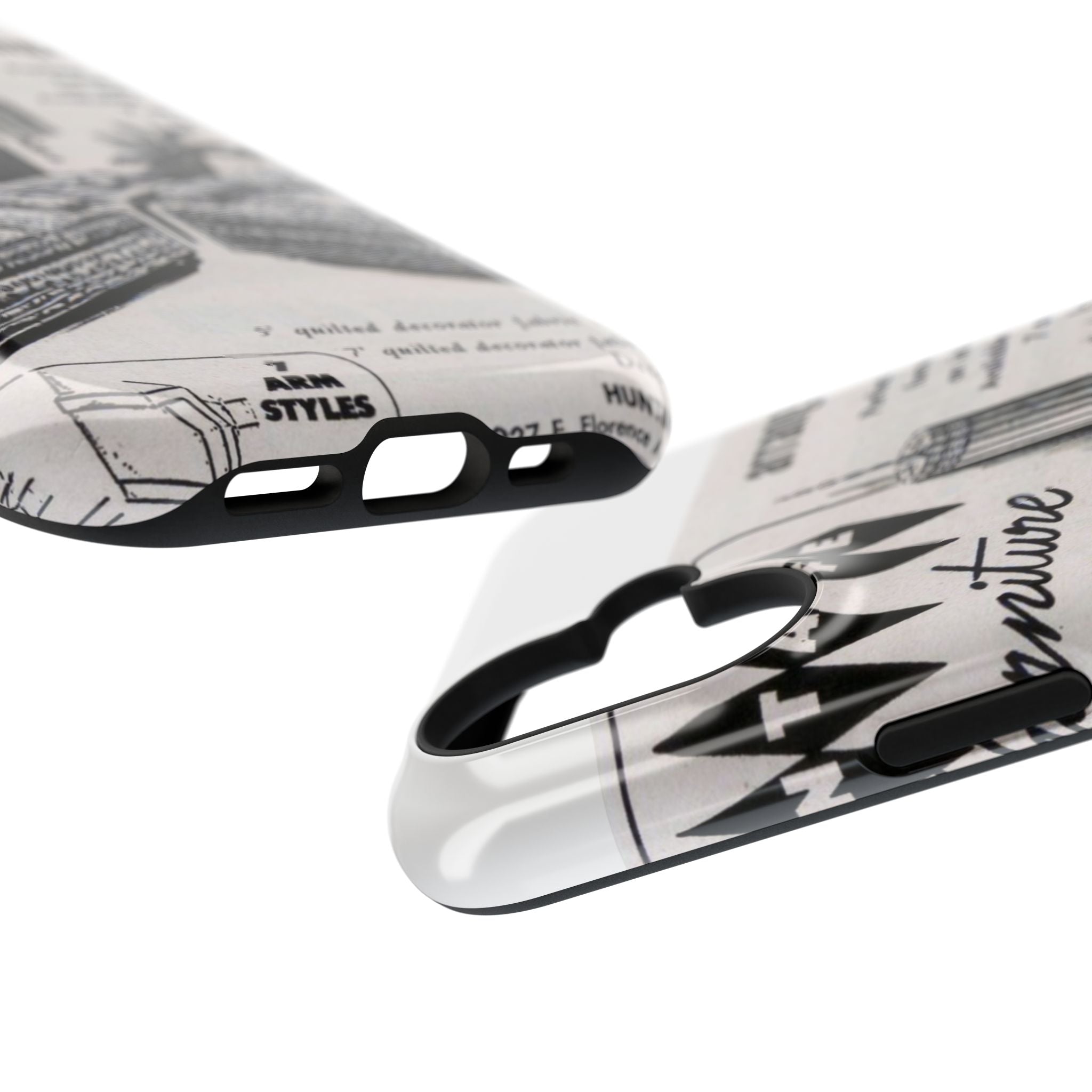 Retro Living Room Vintage Ad Phone Case — Mid Century Furniture Design, Impact-Resistant