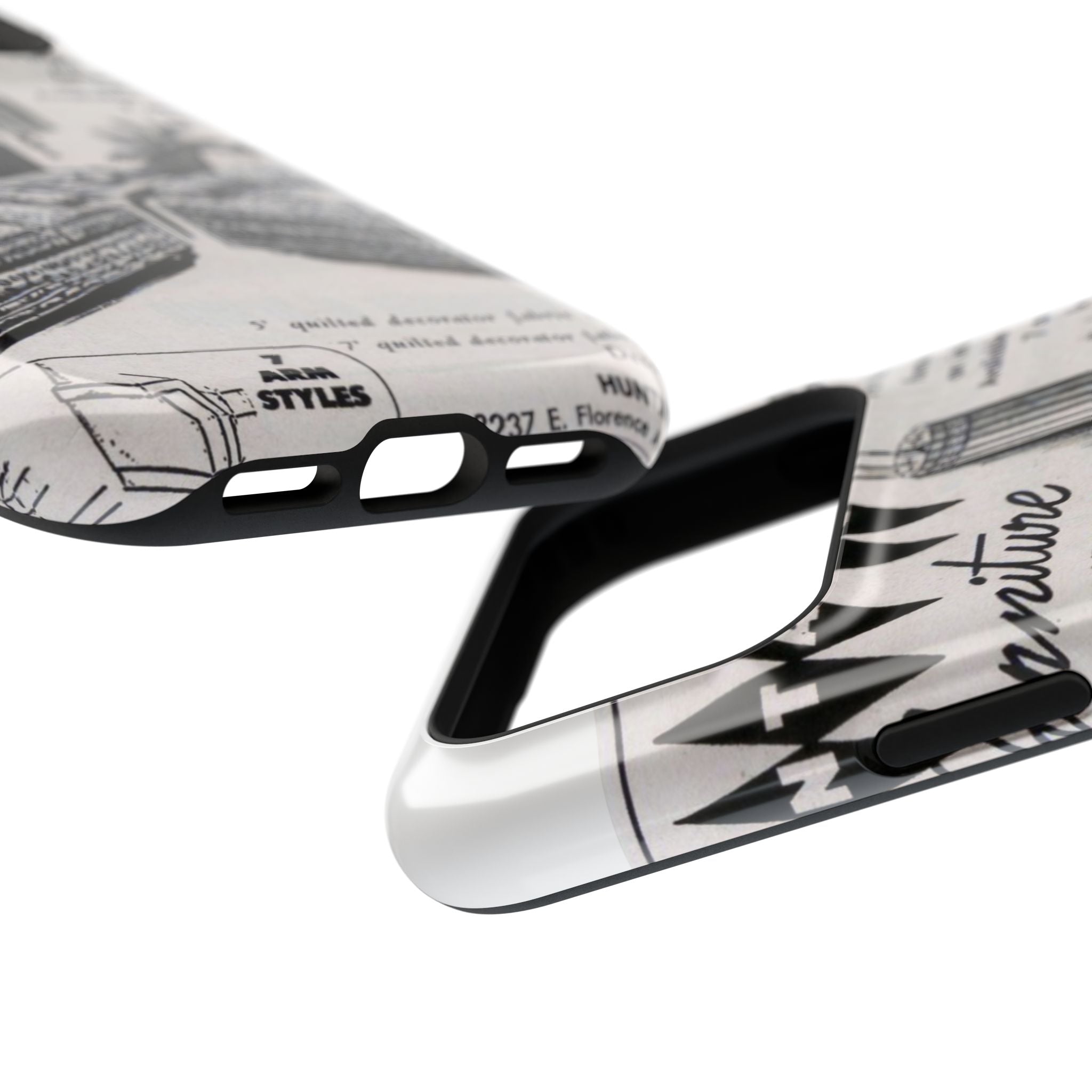 Retro Living Room Vintage Ad Phone Case — Mid Century Furniture Design, Impact-Resistant