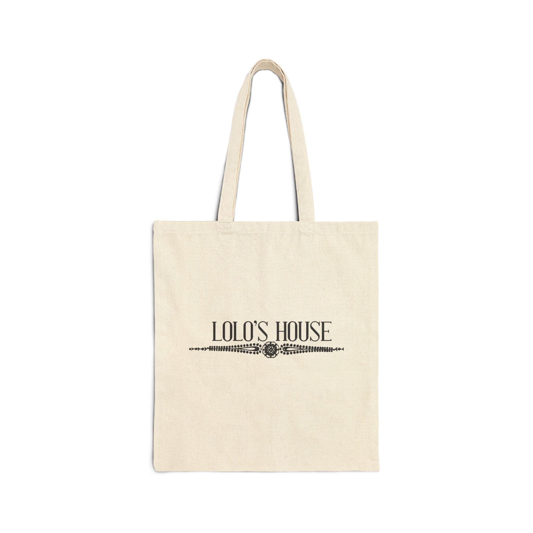 Canvas Tote – Vintage Chair Chart & "Lolo's House" Decorative Grocery Bag